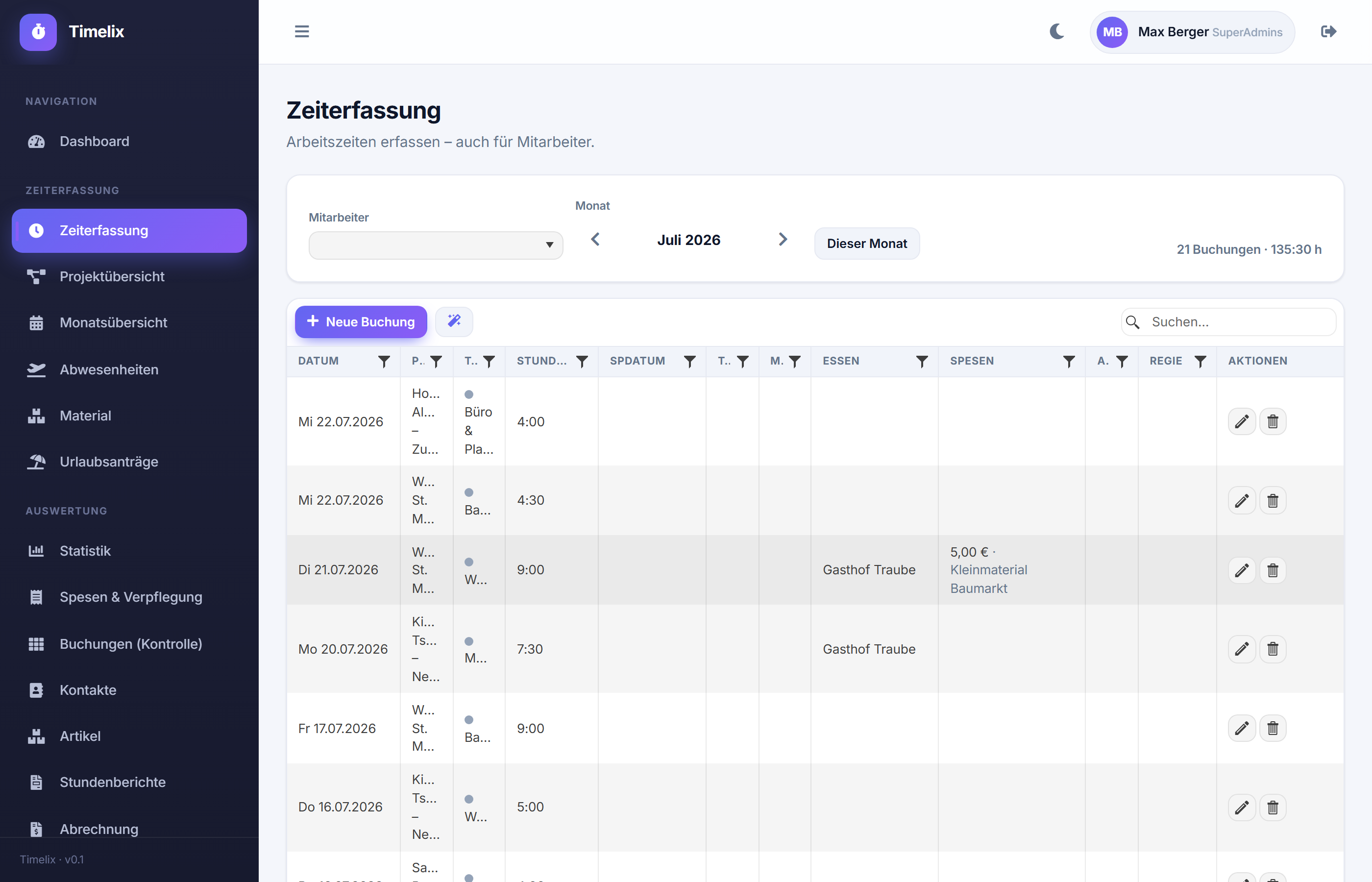 Zeiterfassung